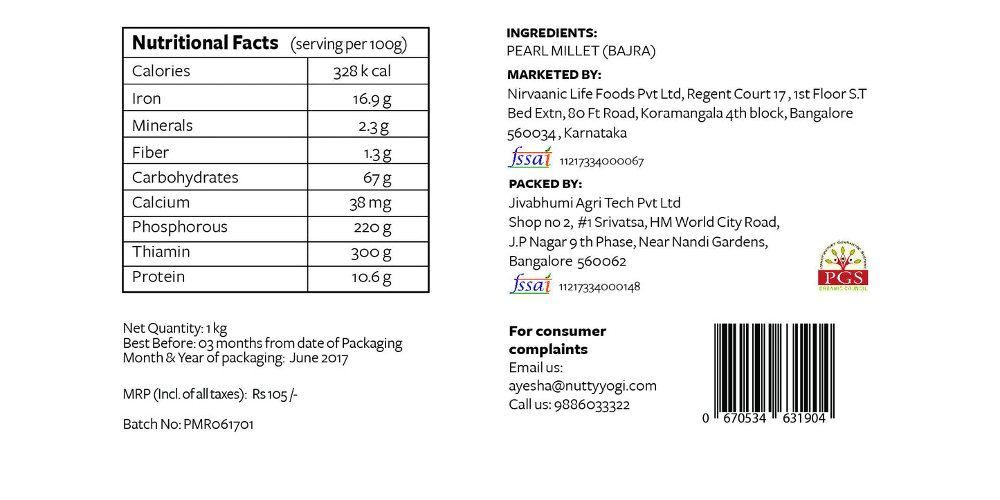 
                  
                    Nutty Yogi Pearl Millet/Bajra (1kg)
                  
                