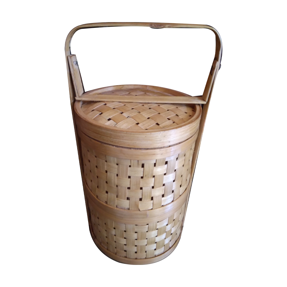 Handmade Bamboo Tiffin Box Gift Basket (Set of 2)