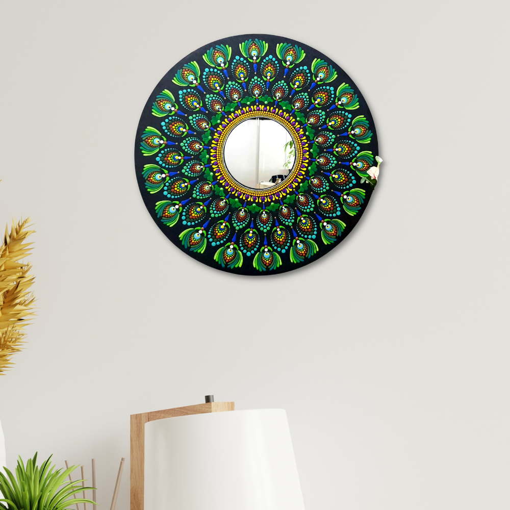 Peacock Mandala Art Mirror