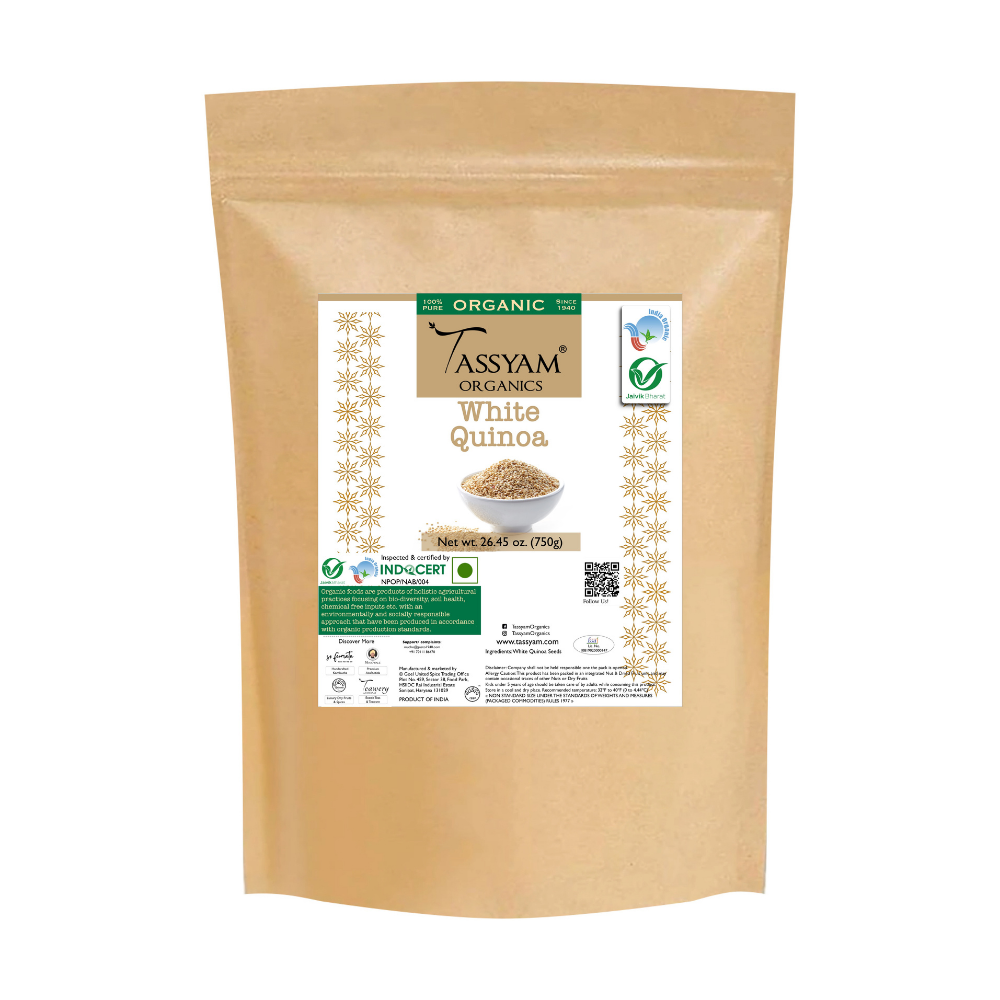 
                  
                    Tassyam Certified Organic Whole White Quinoa Grain (750g )
                  
                