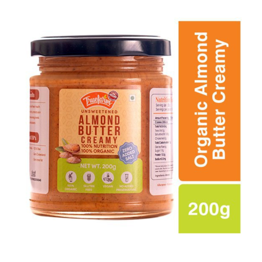 
                  
                    Truefarm Foods Organic Almond Butter - Creamy (200g)
                  
                