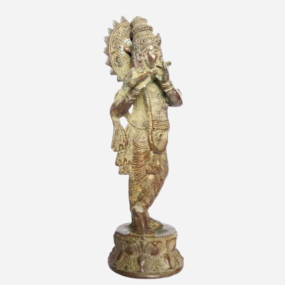 
                  
                    Bronze Sculpture of Lord Krishna in Antiqued finish - East Asian
                  
                