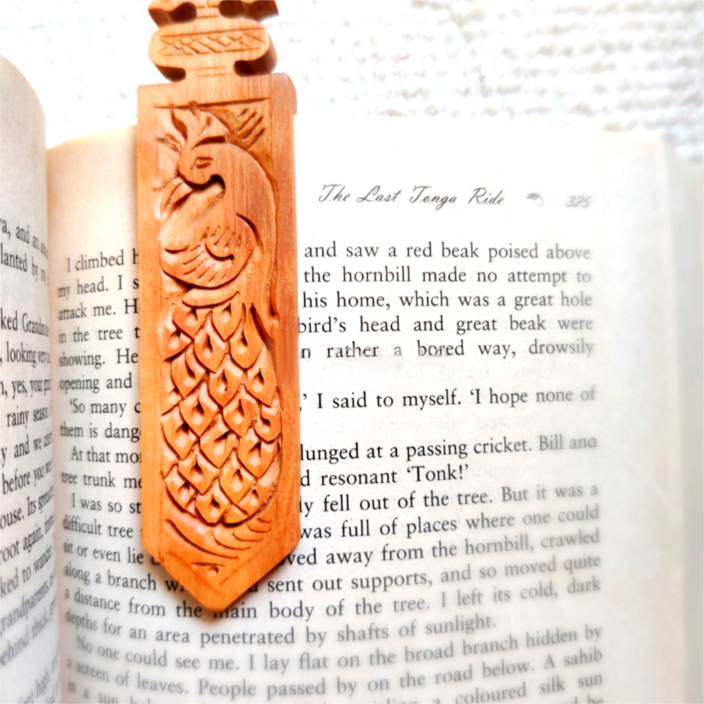 
                  
                    Handcarved Peacock Wooden Bookmark
                  
                