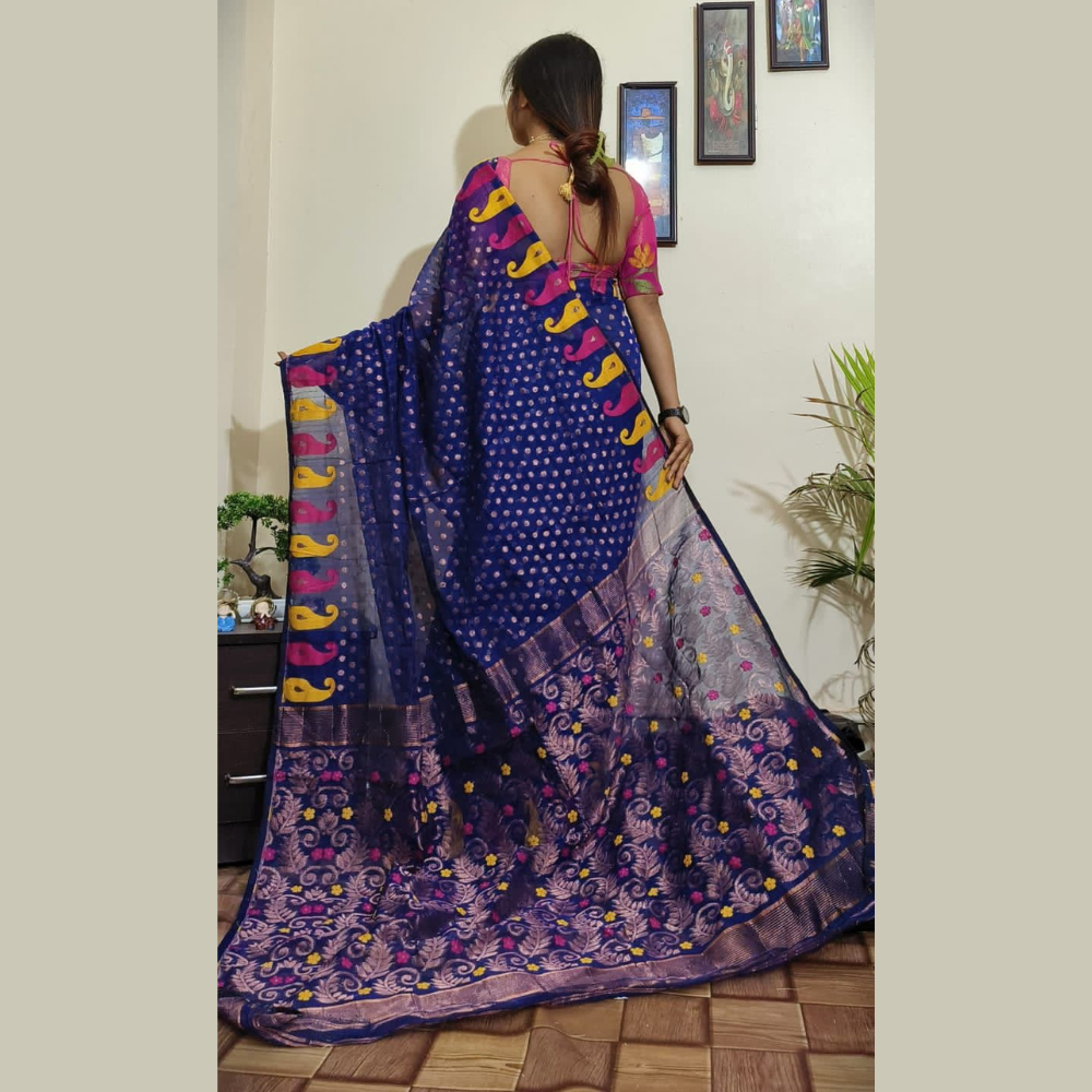 
                  
                    Jamdani Blue Saree
                  
                