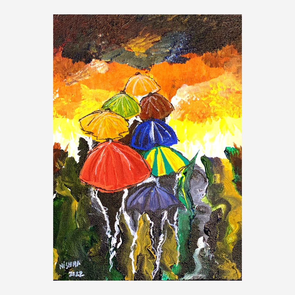 
                  
                    Life Beneath Umbrella Painting
                  
                