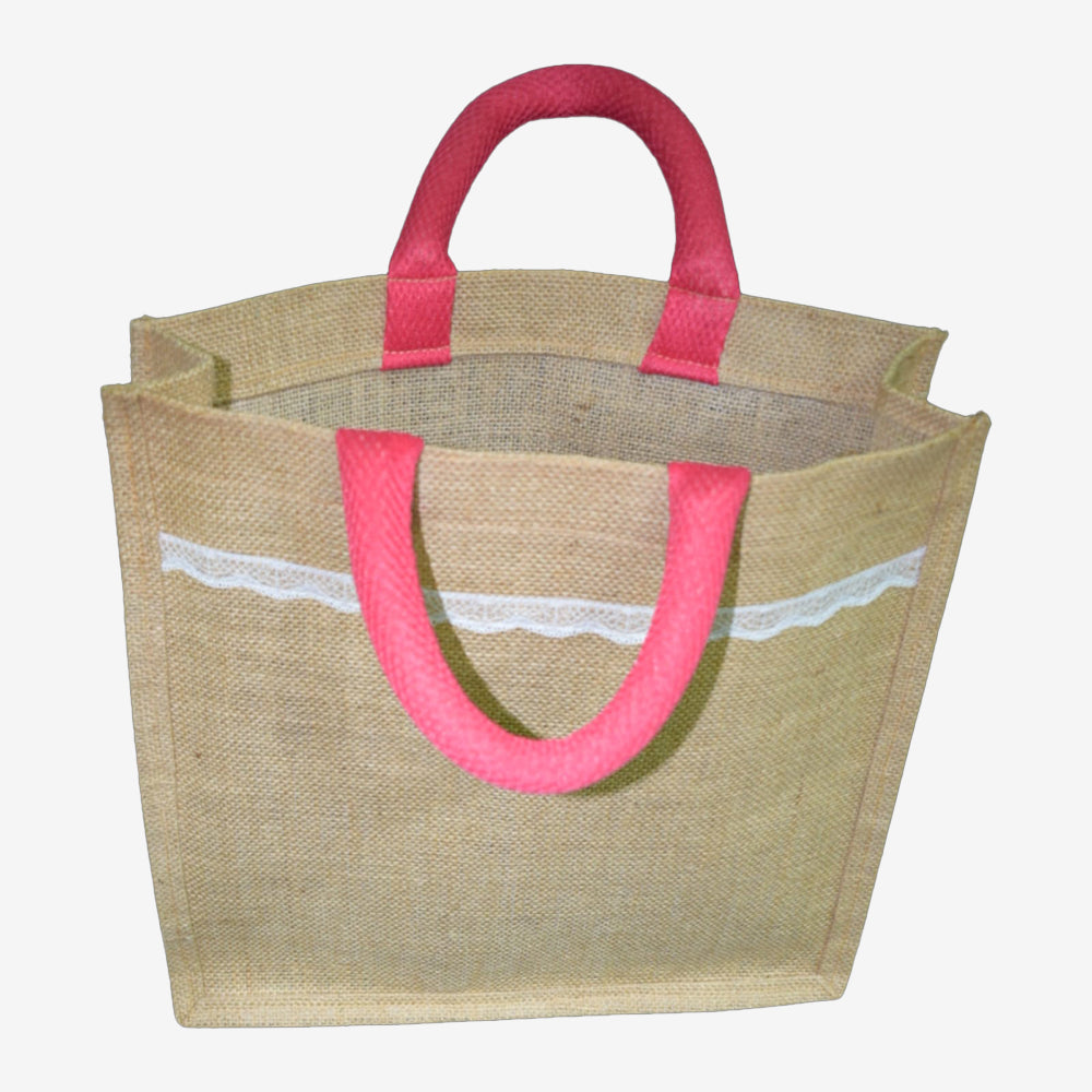 Hand-Embroidered Jute Lunch Bag For Men & Women | INDHA