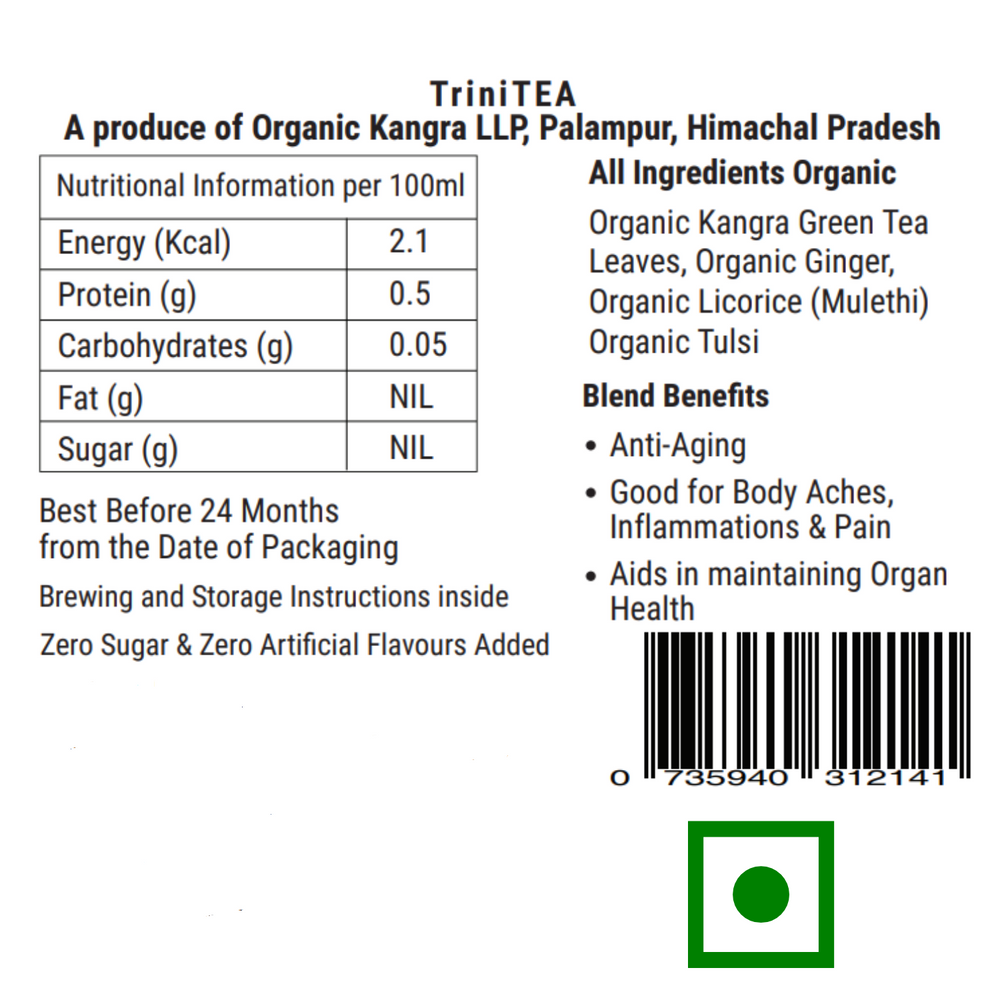 
                  
                    Organic Ginger Mulethi Green TriniTEA (100g)
                  
                