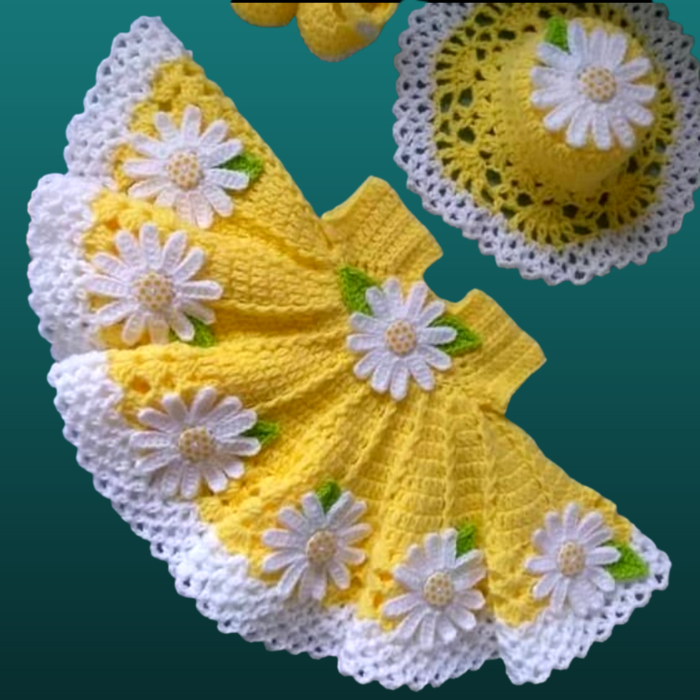 Crochet baby 2024 frock design