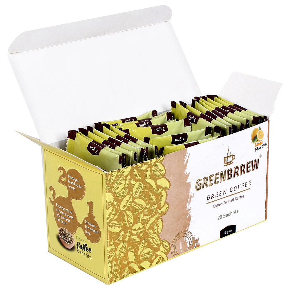 Greenbrrew Instant Green Coffee (Lemon, 20 Sachets)