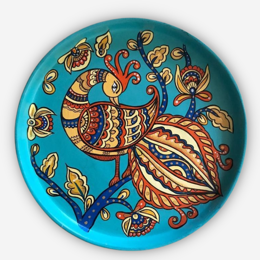 
                  
                    Kalamkari Fusion Peacock Wall Plate
                  
                