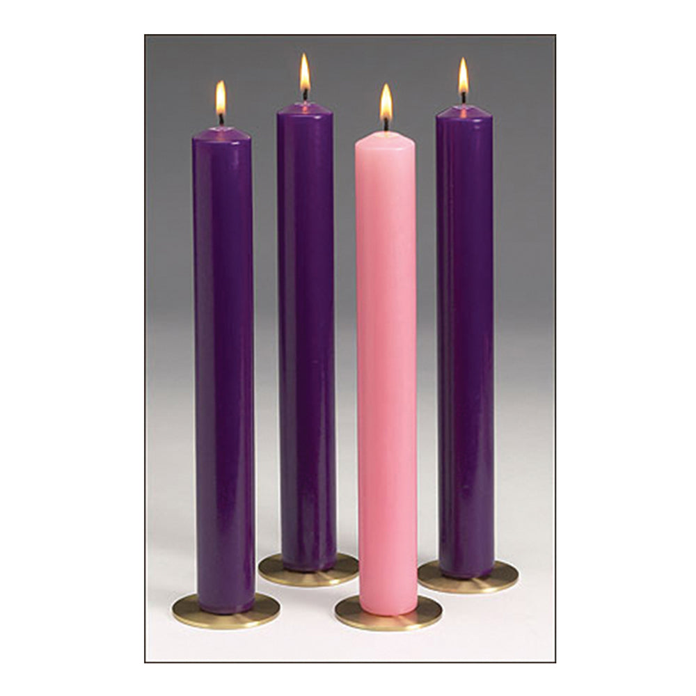 Foot Long Pink and Purple Rose Aroma Candle (Set of 4)