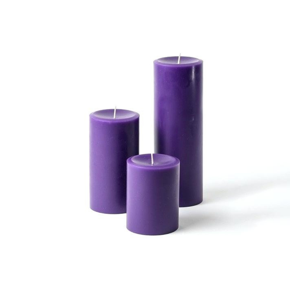 Light Them Up Lavender Aroma Pillar Candles (Set of 3)
