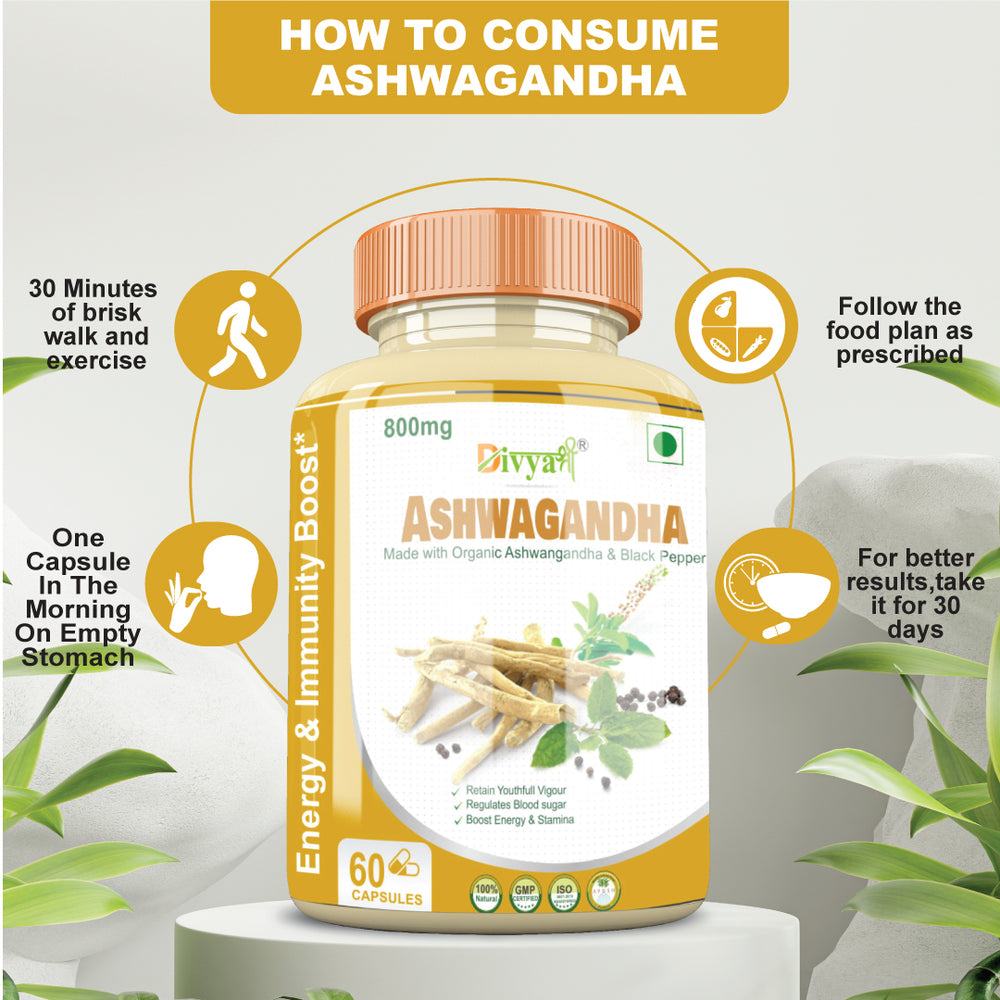 Divya Shree Ashwagandha Capsules 60 Capsules Kreate