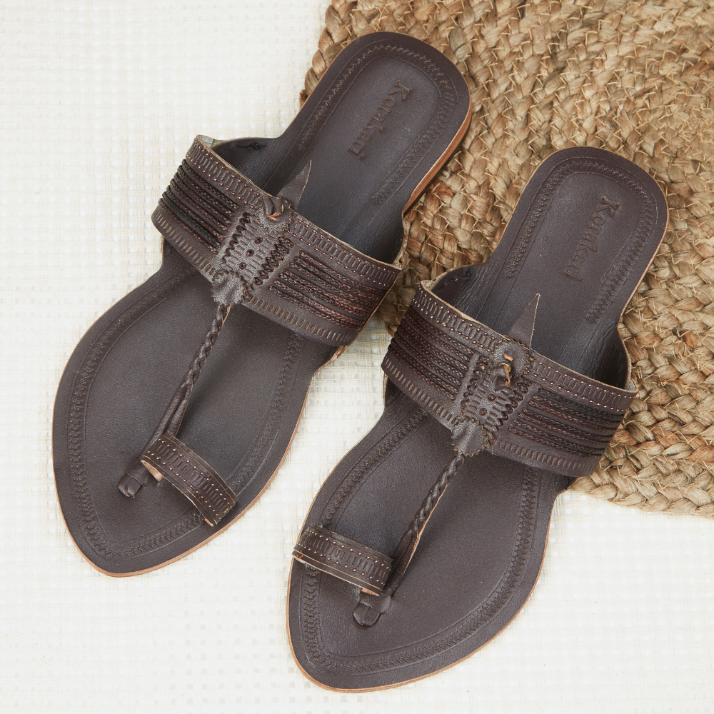 
                  
                    Korakori Breezy Brown Kolhapuri Slippers
                  
                