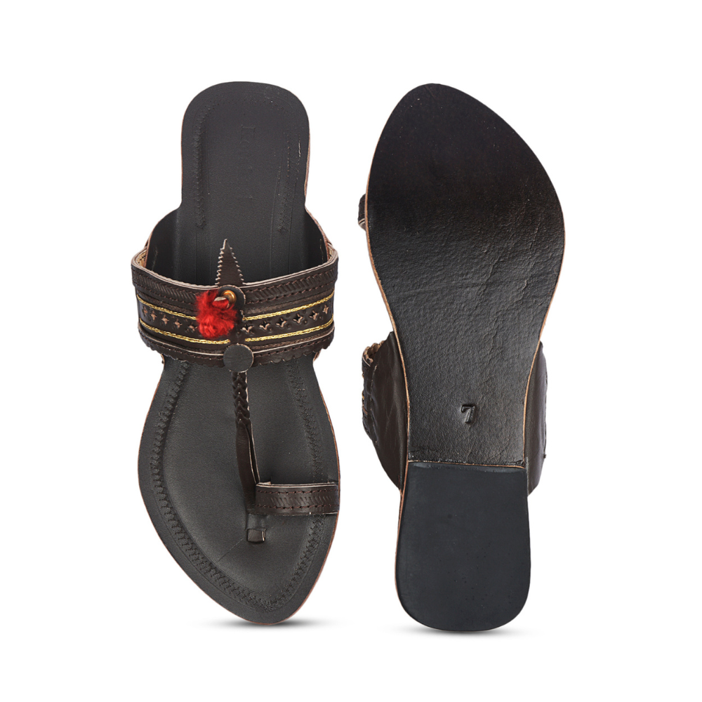 
                  
                    Korakori Red Gonda Kolhapuri Slippers
                  
                