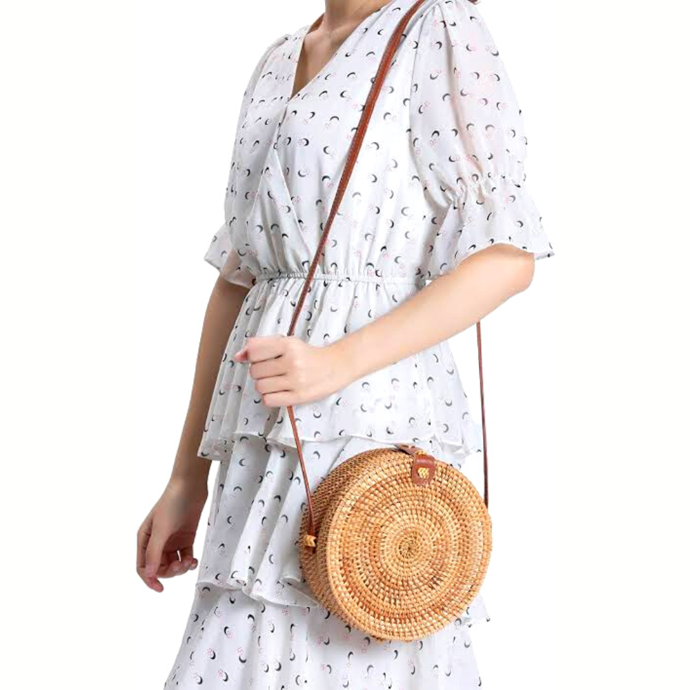 Natural Cane Sling Bag (8