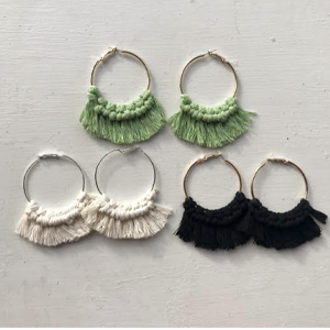 Fabric Hoop Earrings (Set of 3)