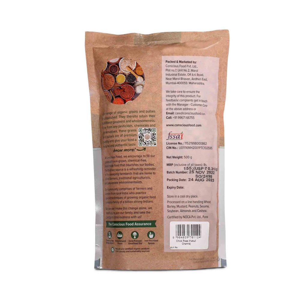 
                  
                    Conscious Food Chickpeas (Kabuli Chana) - 500g
                  
                