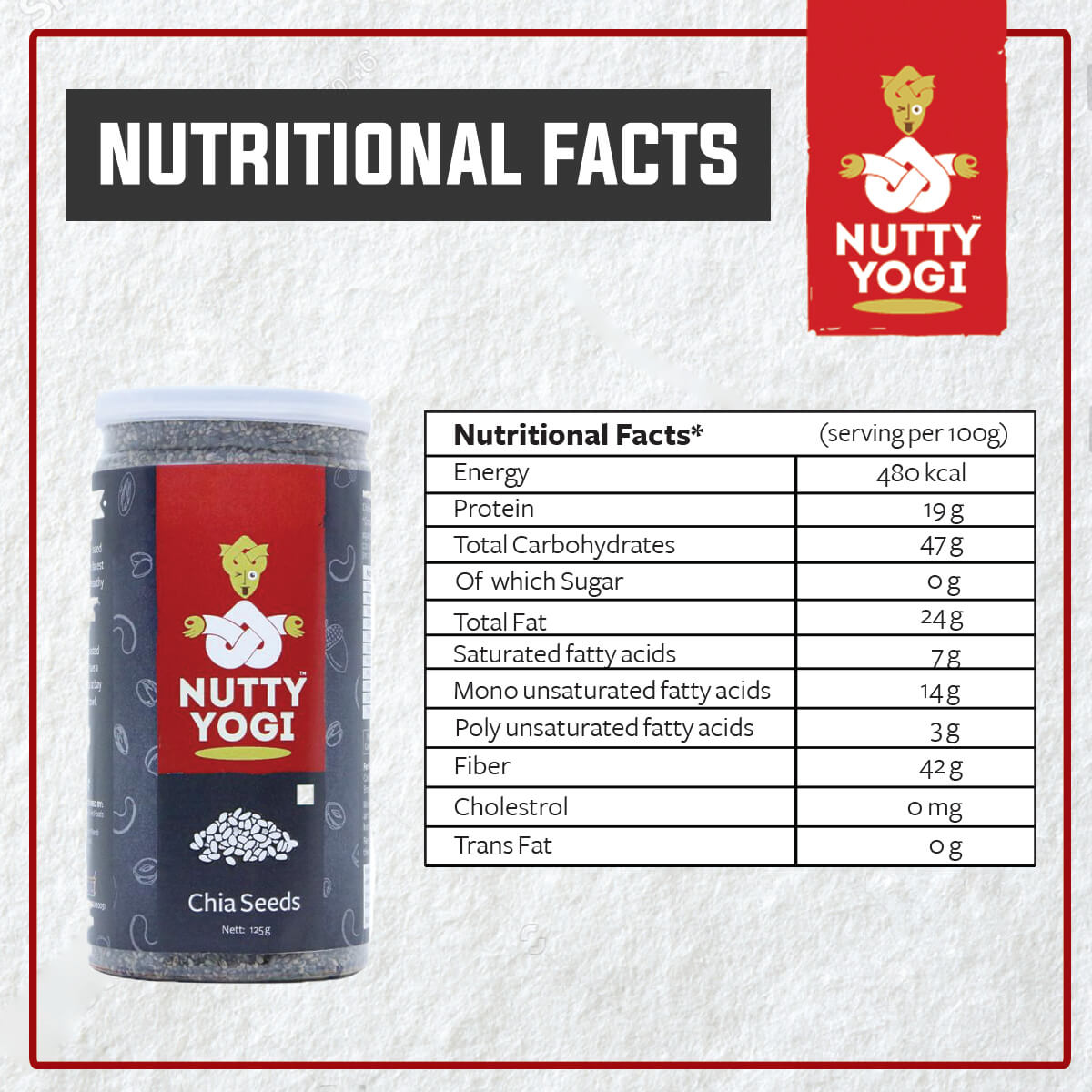 
                  
                    Nutty Yogi Chia Seeds (125g)
                  
                