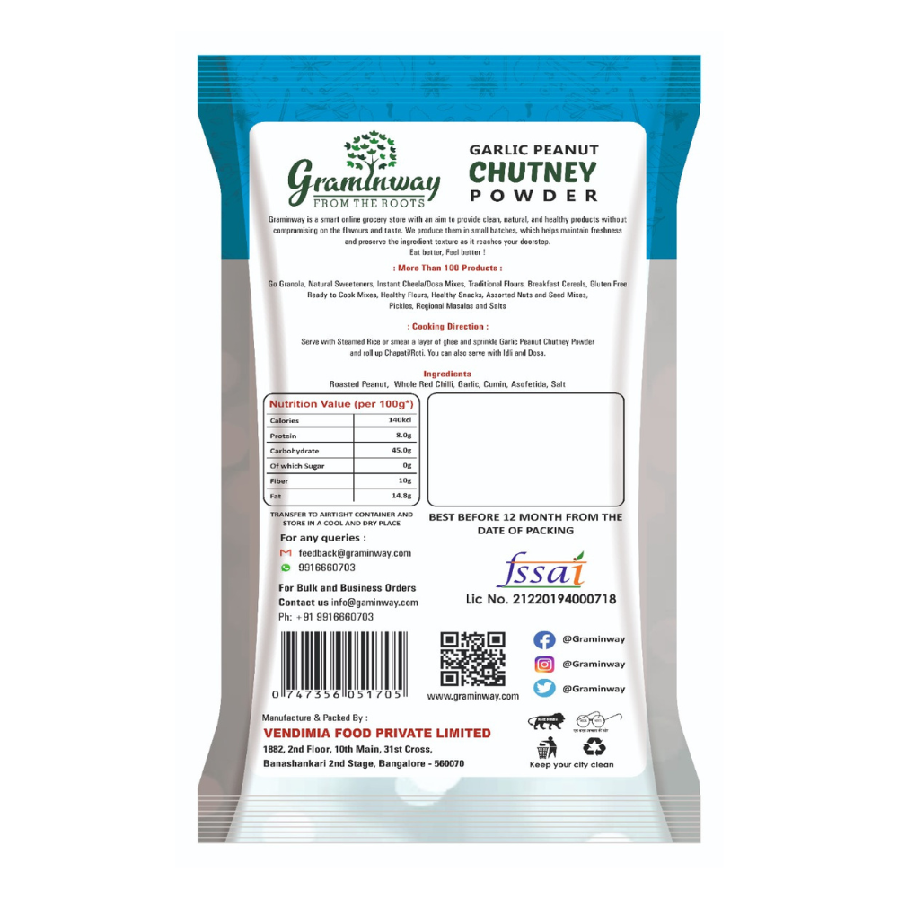 
                  
                    Graminway Garlic Peanut Chutney Powder (200g)
                  
                