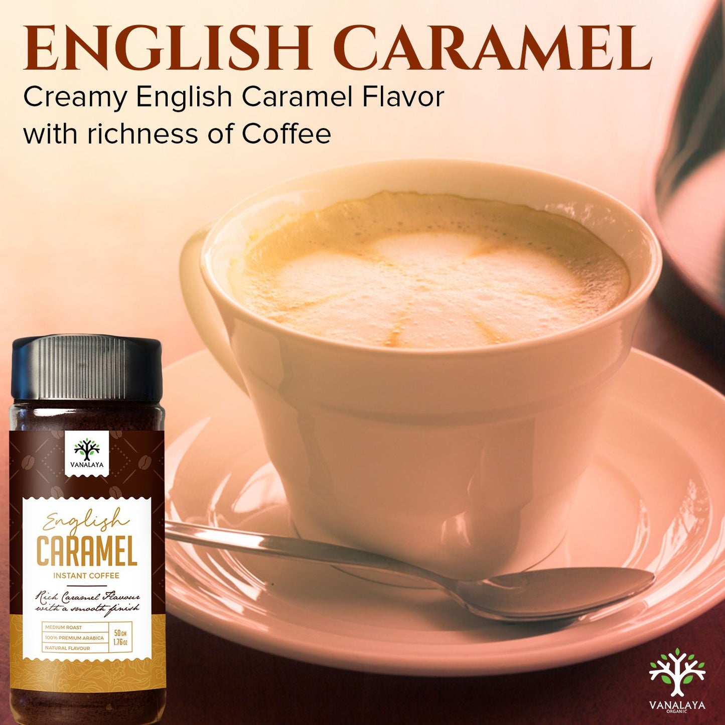
                  
                    Vanalaya English Caramel Instant Coffee Caramel Flavour (Pack of 2) - 50g
                  
                