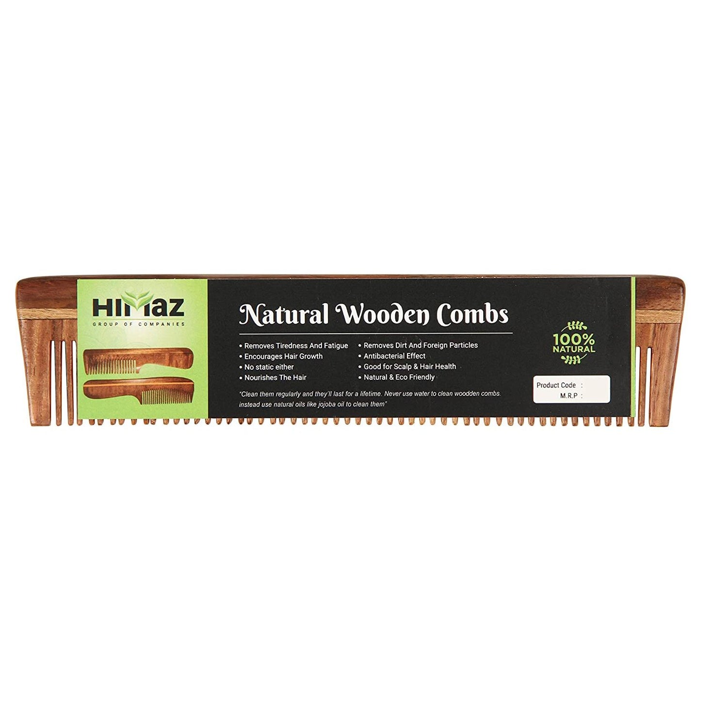 
                  
                    HIMAZ Neem Dual Teeth Wooden Comb
                  
                