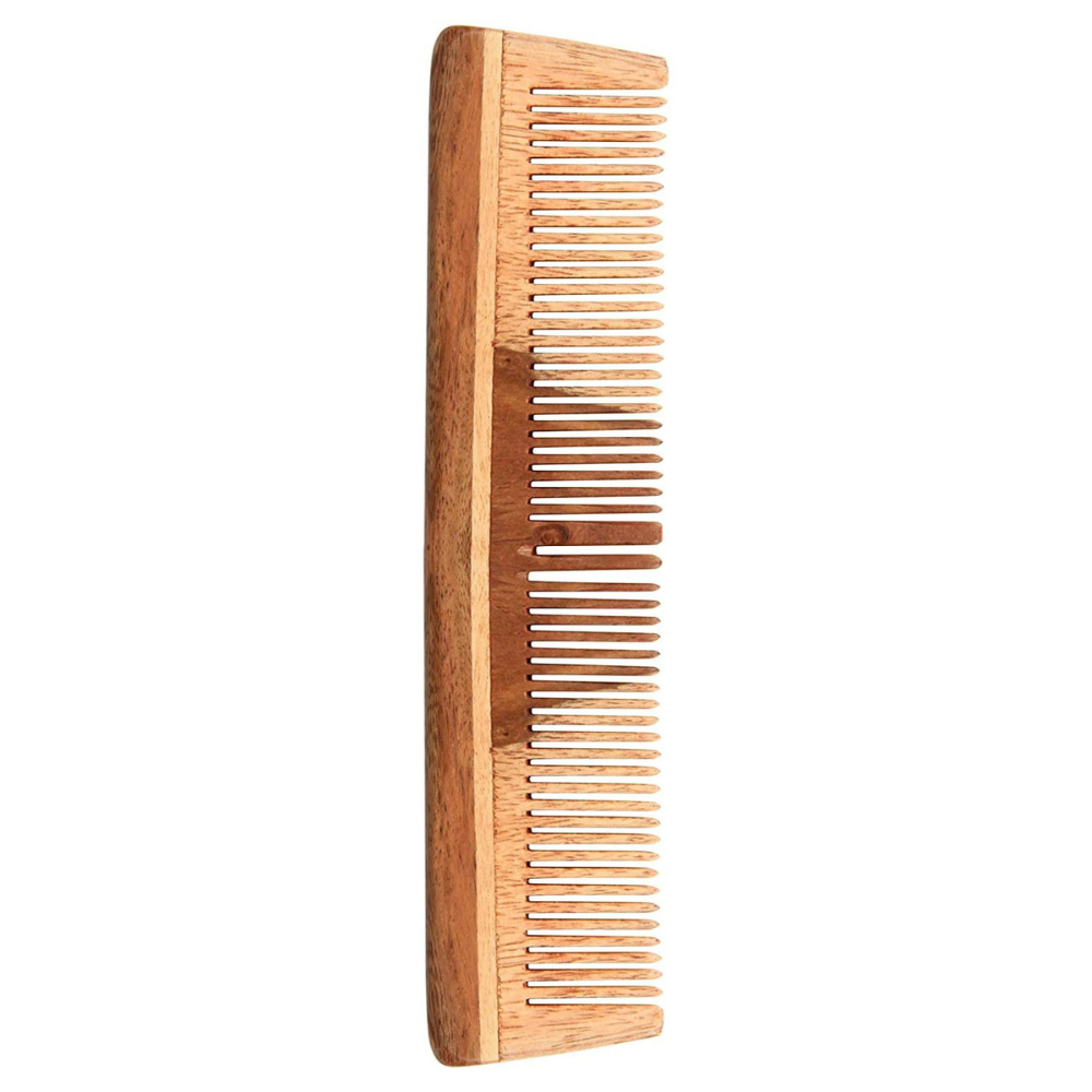 HIMAZ Neem Dual Teeth Wooden Comb