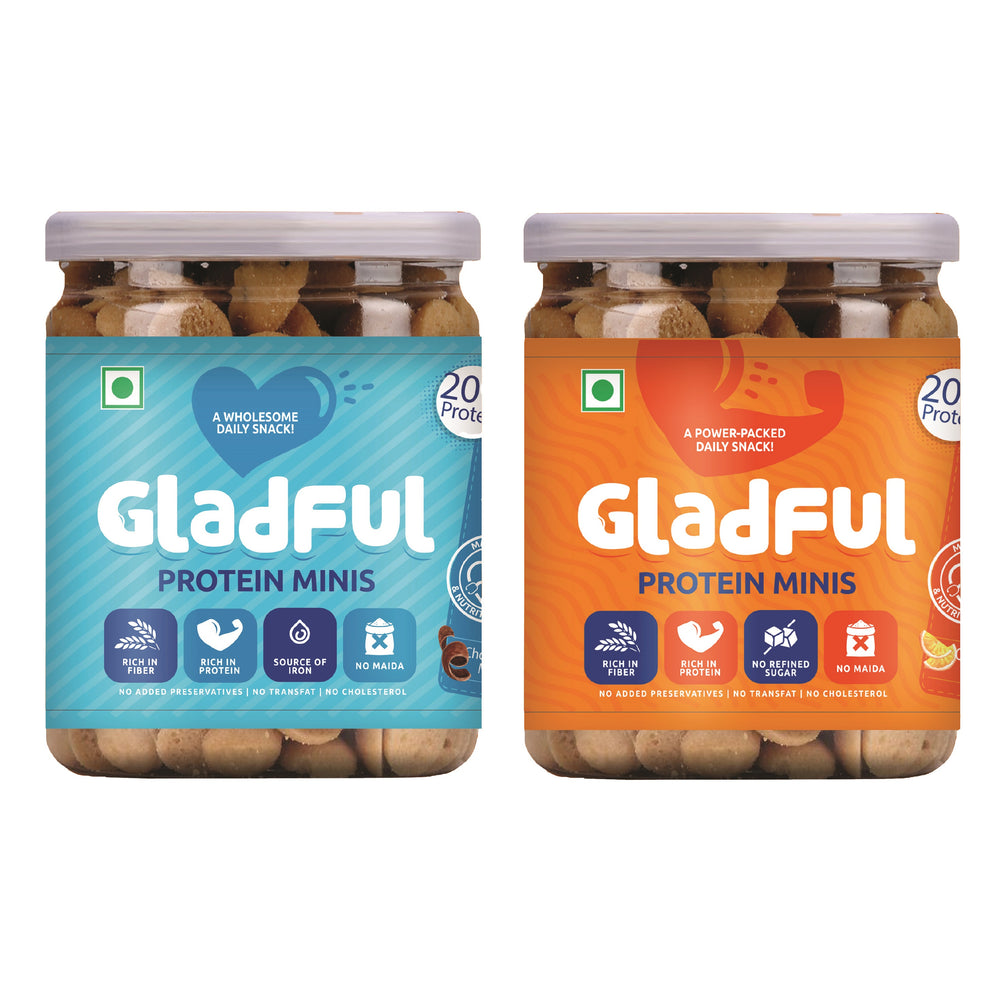 Gladful Protein Mini Cookies (150g, Pack of 2)