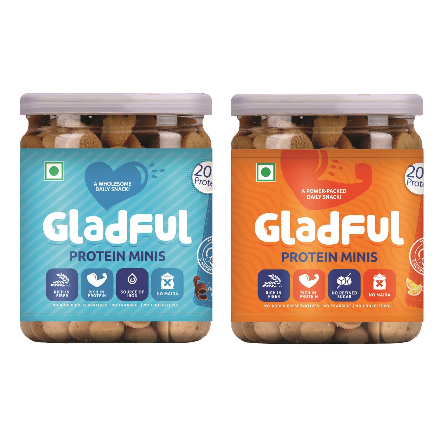 
                  
                    Gladful Protein Mini Cookies (150g, Pack of 2)
                  
                
