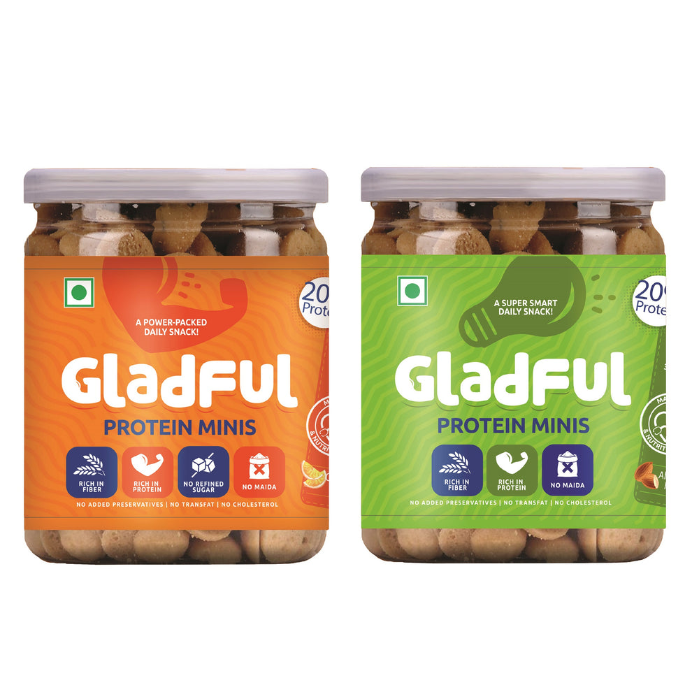 
                  
                    Gladful Protein Mini Cookies (150g, Pack of 2)
                  
                