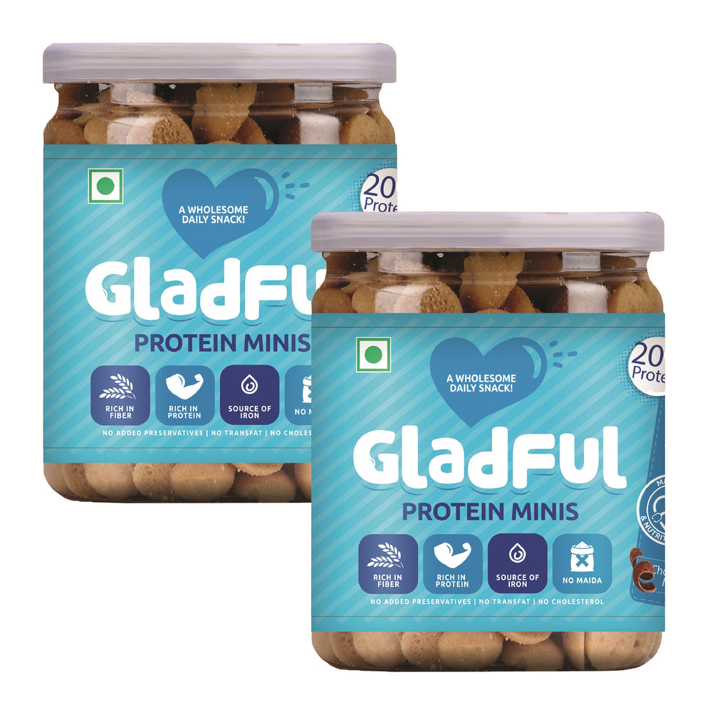 Gladful Chocolatey Protein Mini Cookies (150g, Pack of 2)