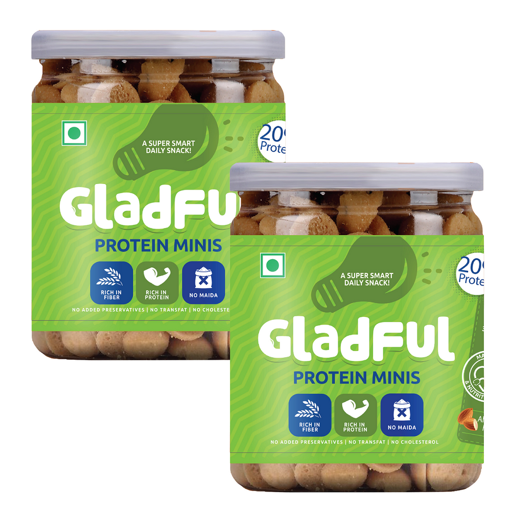 Gladful Almondy Protein Mini Cookies (150g, Pack of 2)