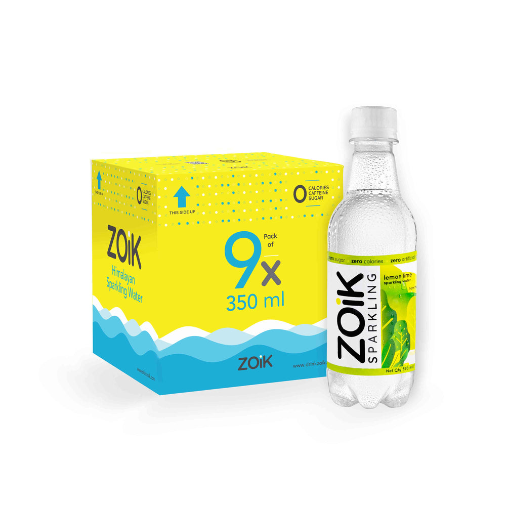 
                  
                    ZOiK Lemon Lime Flavoured Sparkling Water (Pack of 9) - 350ml
                  
                