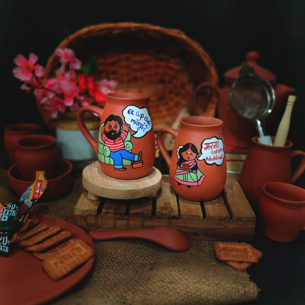 Happy Earth Studio Indian Couple Mugs (Set of 2)