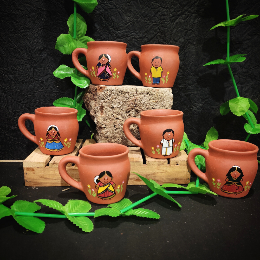 Happy Earth Studio Terracotta Teacups (Set of 6)