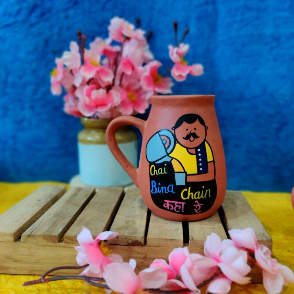Happy Earth Studio Chai Bina Chain Kaha Re Coffee Mug