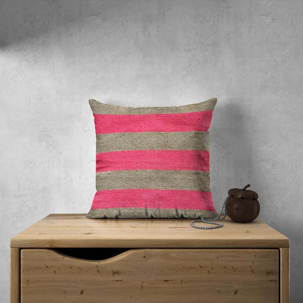 
                  
                    Pink Grey Stripe Cushion Cover
                  
                