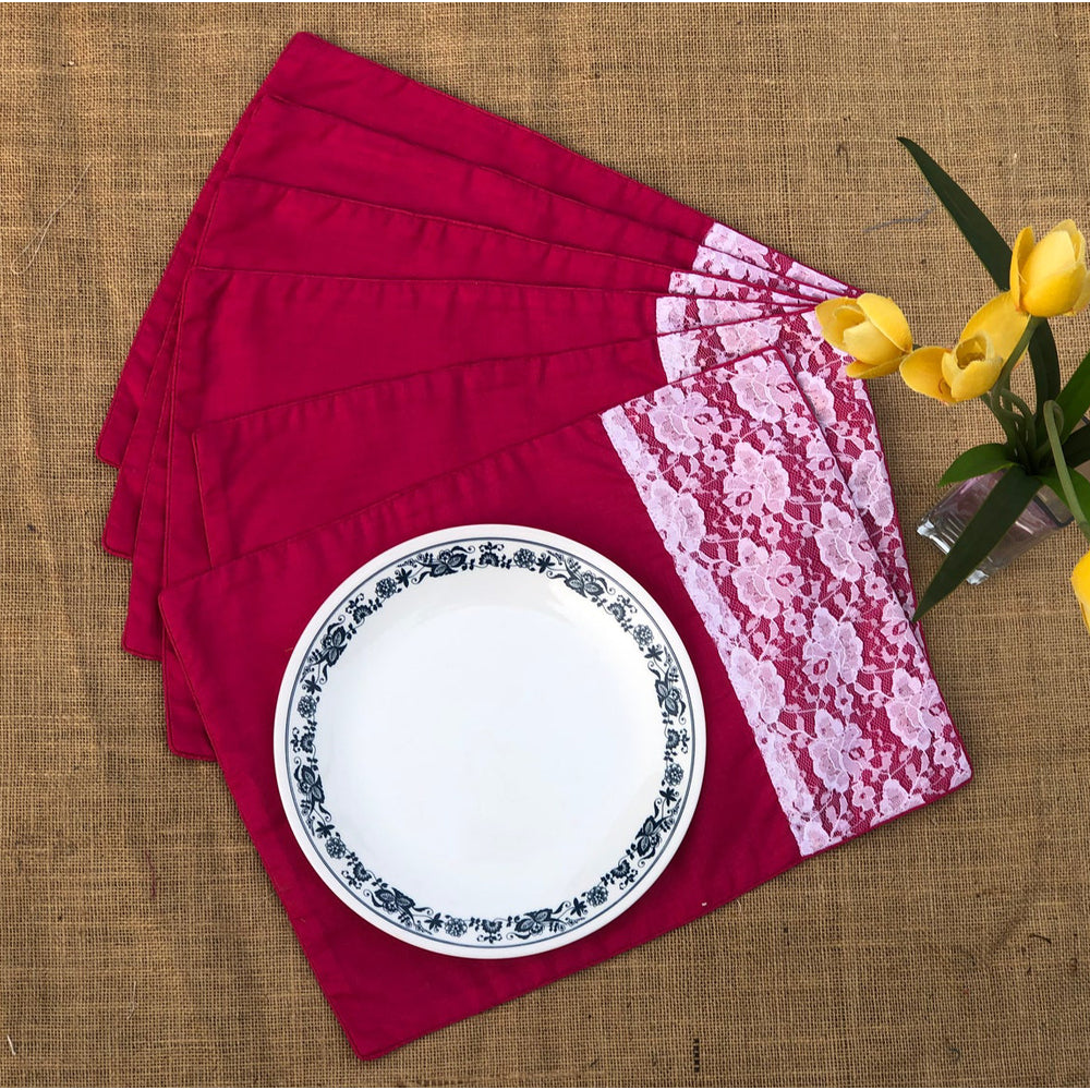
                  
                    Heart Pink Cotton Placemats (Set of 6)
                  
                