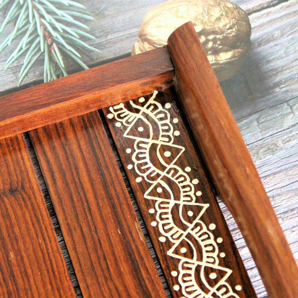 
                  
                    Handcrafted and Hand-Painted Sheesham Wood Serving Tray
                  
                
