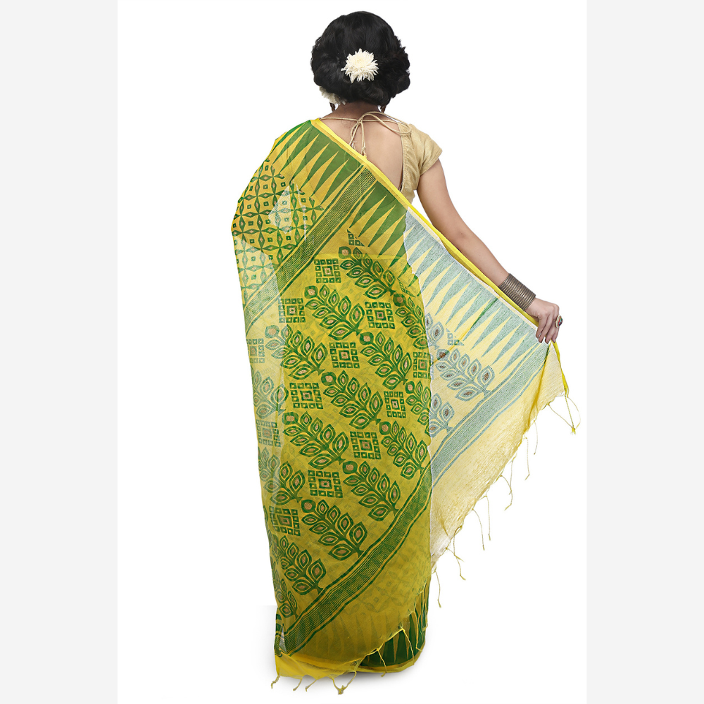 
                  
                    Pure Cotton Floral Print Handloom Saree
                  
                