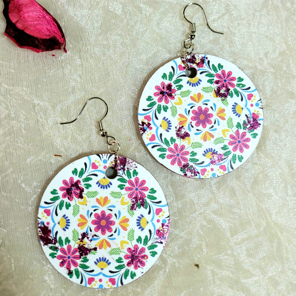 Handpainted Wooden Earings