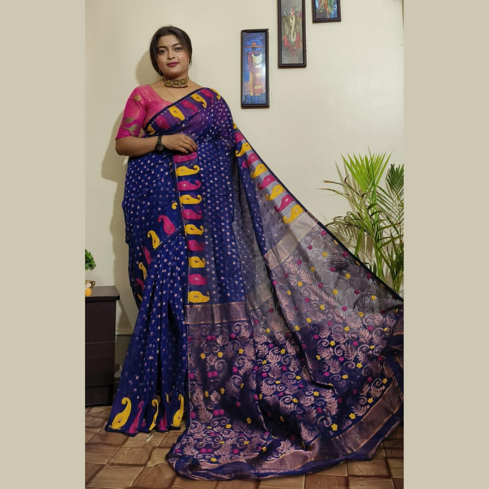 
                  
                    Jamdani Blue Saree
                  
                