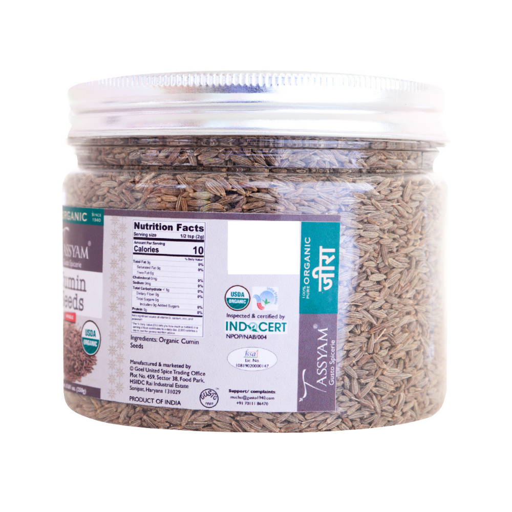 
                  
                    Tassyam Certified 100% Organic Cumin Seeds (250g)
                  
                