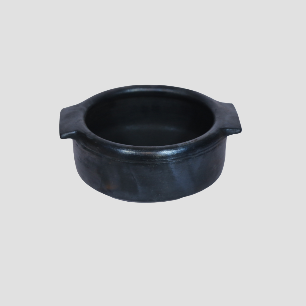 Mudkart Designer Black Fish Curry Pot/Terracotta Curry Pot Without Lid 1.8L