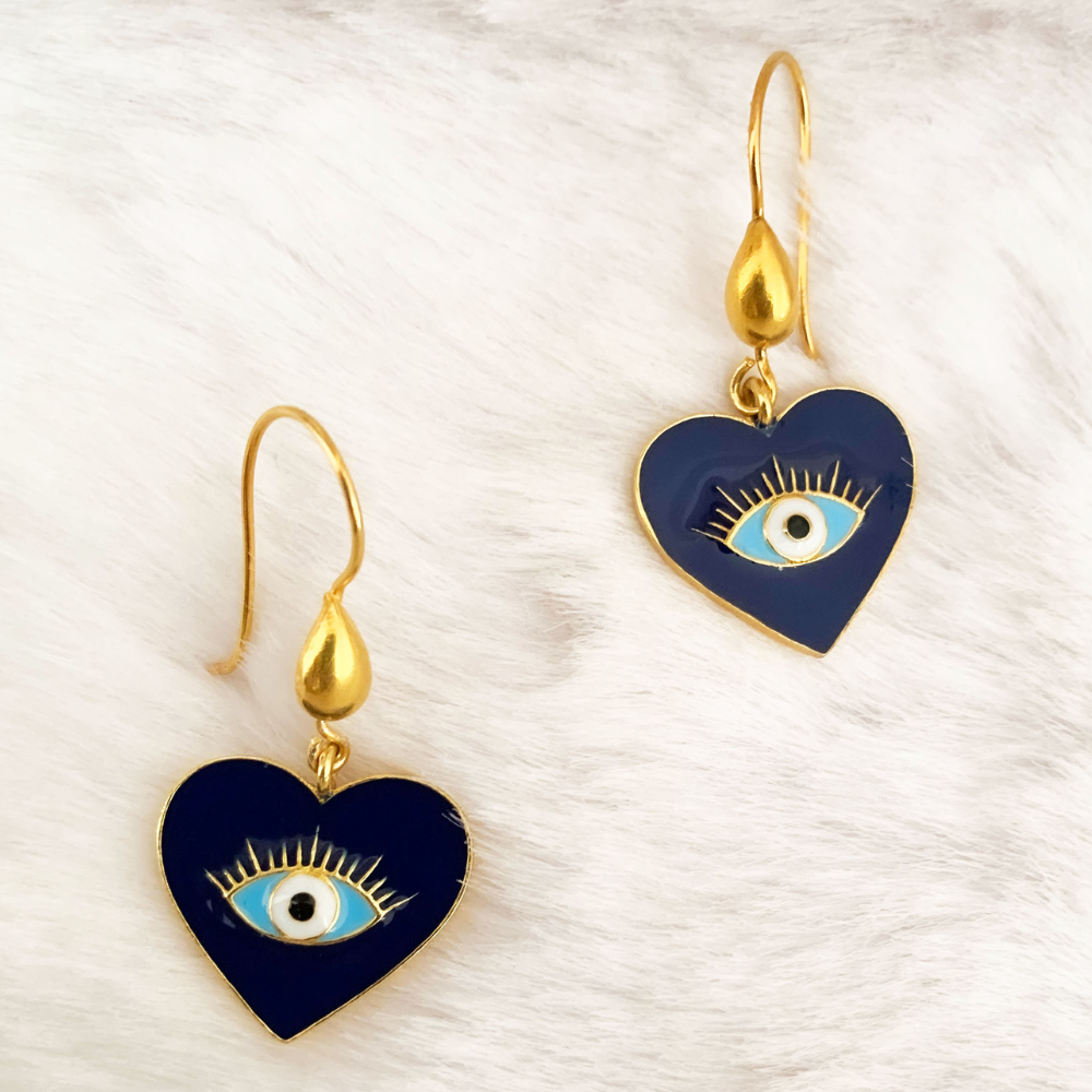 
                  
                    Heart Evil-Eye Earrings
                  
                