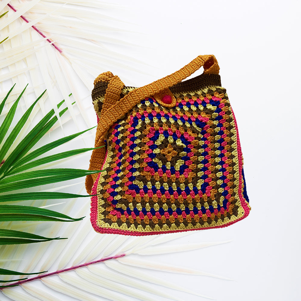 
                  
                    Granny Square Crochet Shoulder Bag
                  
                