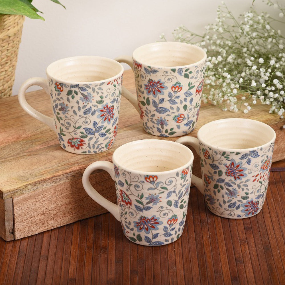 Handmade Ceramic Stoneware Mugs (Set of 4)