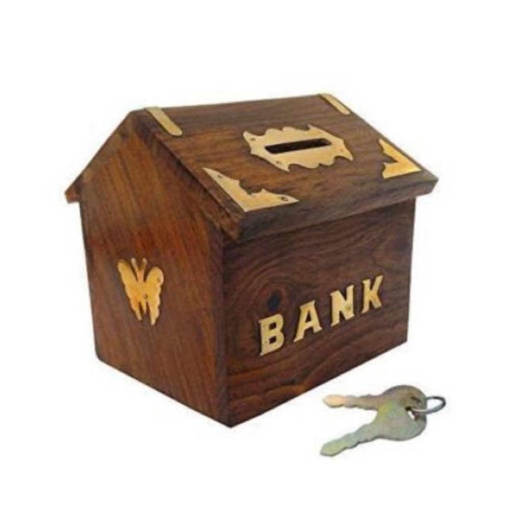 Wood Money Bank For Kids
