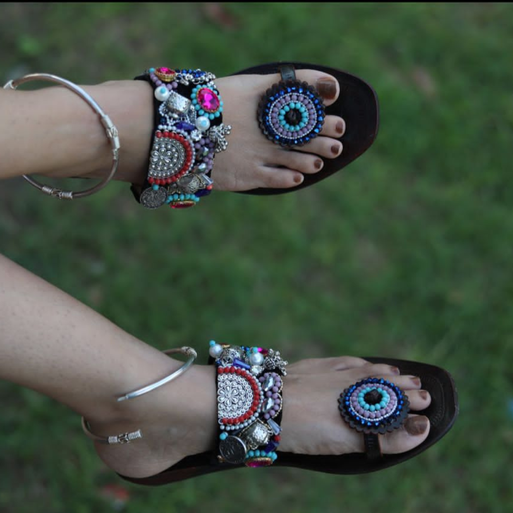 
                  
                    Midnight Blues Kolhapuri Sandals
                  
                