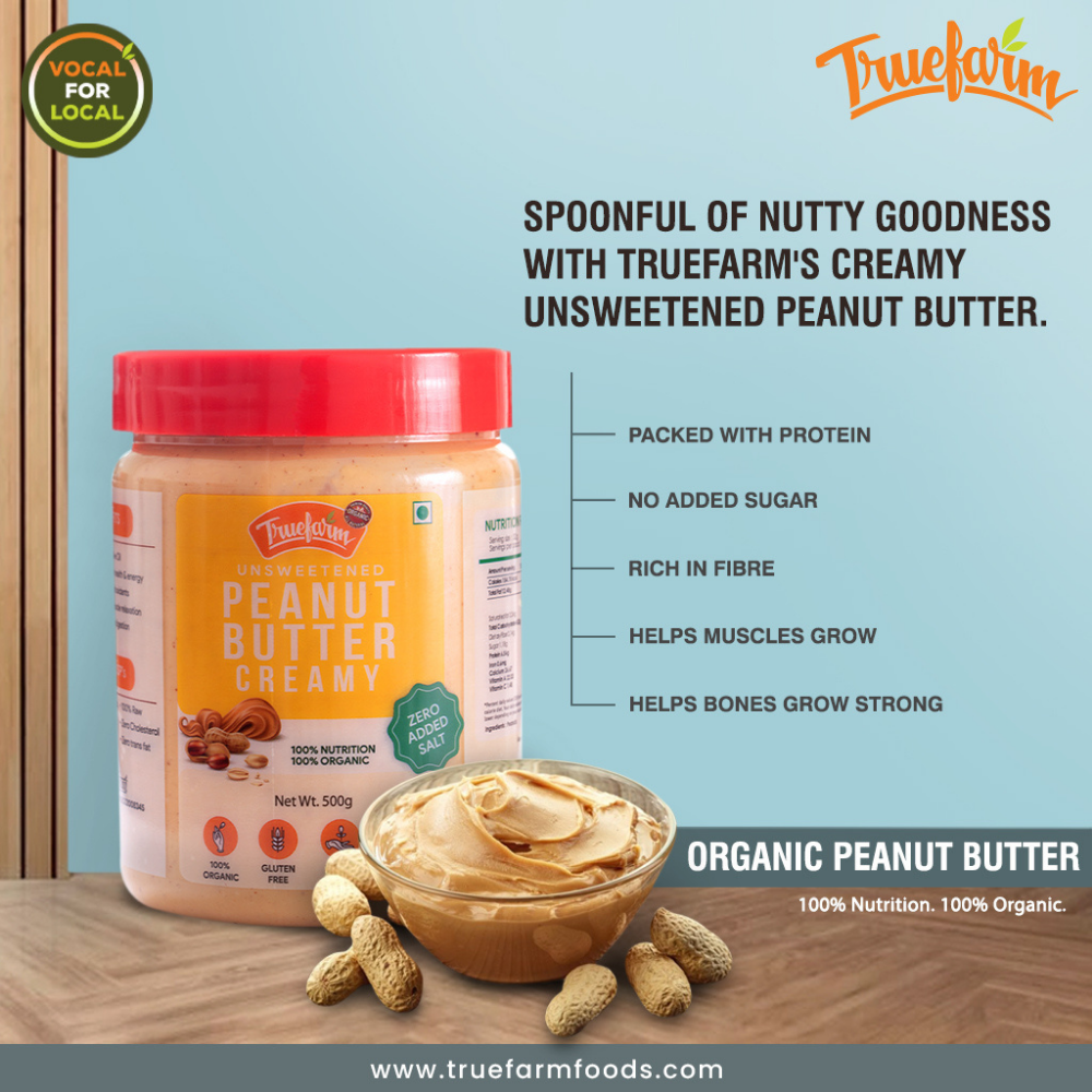 
                  
                    Truefarm Foods Organic Peanut Butter - Creamy (500g)
                  
                
